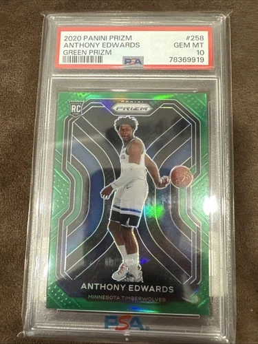 2020 Panini Prizm #258 Anthony Edwards Green Prizm PSA 10