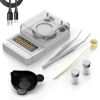 #ad MAXUS Digital Milligram Scale 50g 0.001g Compact w Calibration Weights Silver $32.95