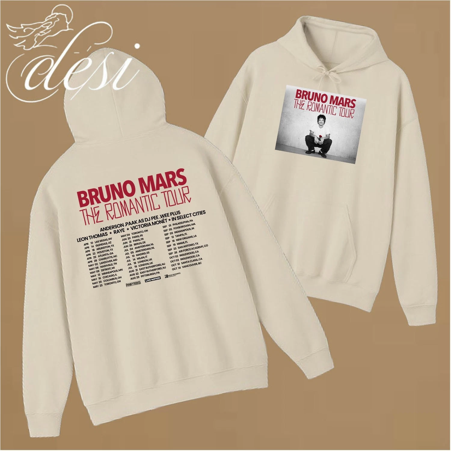 Bruno Mars The Romantic Tour 2026 Schedule Hoodie