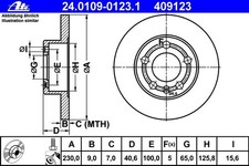 ATE BREMSSCHEIBEN 230mm + BELÄGE HINTEN für AUDI A1 8X + A2 8Z + A3 8L + TT 8N