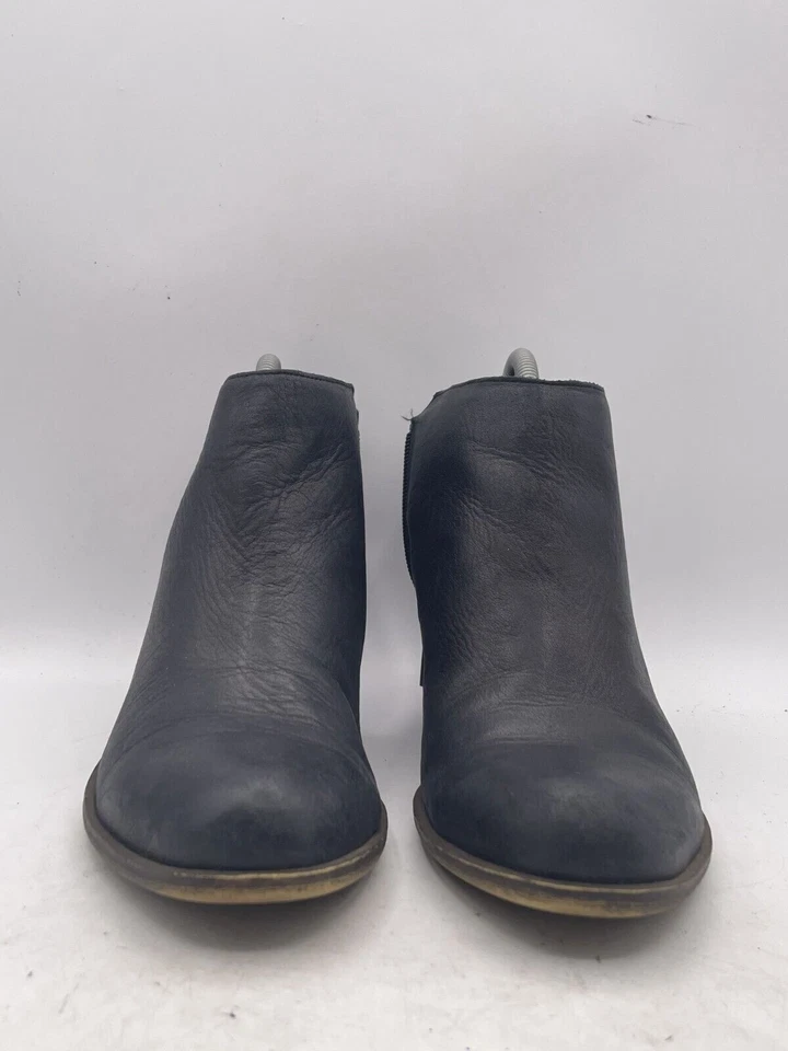 Lucky Brand Barstyn Ankle Women's Sz 8.5M Black Leather Block Heel Side Zip - Image 2 of 4