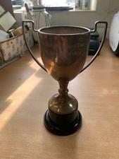 1970 BRITISH BARCELONA CLUB "1ST" PIGEON RACING EPNS 17cm-TALL TROPHY (P3)