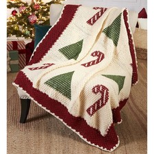 Herrschners  Peppermint Pines Afghan Crochet Kit
