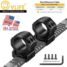 Scope Rings Medium Profile Rifle Scope Mount 1"inch Ring for 20mm Picatinny Rail