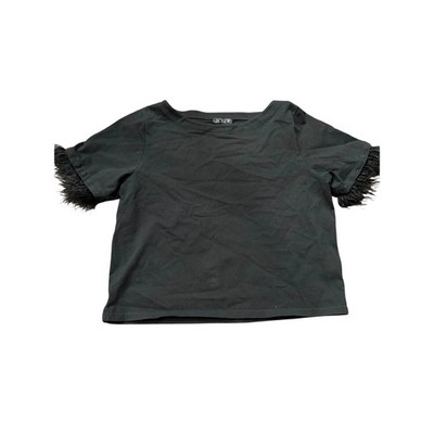 J. Crew Mariner jersey cropped boatneck tshirt with feathers large