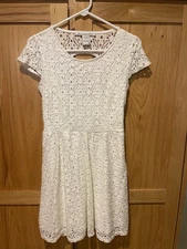 American Rag Cie Off White Lace Overlay Dress Women’s Sm Euc