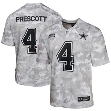 Dak Prescott Dallas Cowboys Nike Youth Salute to Service Artic Camo Jersey - M