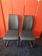 Pair of Wayfair Black Faux Leather Dining Chairs Never Been Used Good Quality