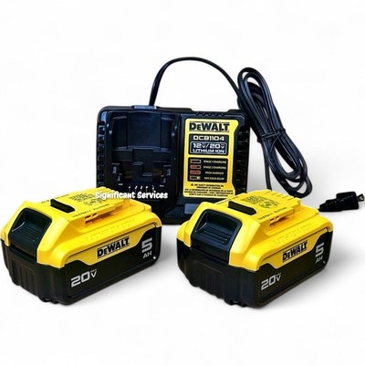 DEWALT  DCB205-2C 20V MAX Lithium-Ion Battery 2-Pack Charger 5.0 Ah Starter Kit