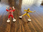 Micro Machines Mighty Morphin Power Rangers Red & Yellow Ranger Mini Figures Vtg