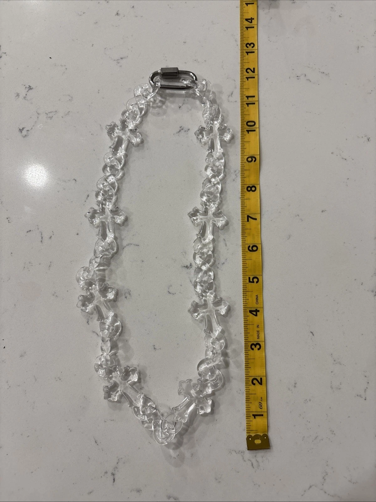 CHROME HEARTS Collana catena trasparente acrilica croce infinita