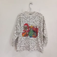 Vintage Gitano Bear Christmas Lightweight Sweatshirt, Size M