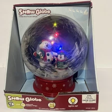 Vtg  Gemmy Animated Christmas Table Top 11" Snow Globe With Music & Lights
