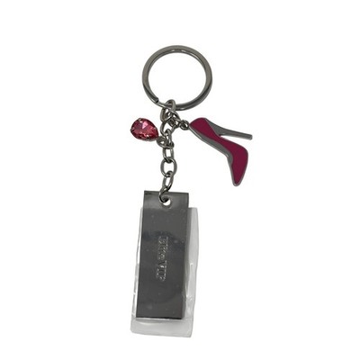 JustFab Keychain Women OS Silver Pink Stiletto Pump Elite VIP Bag Charm