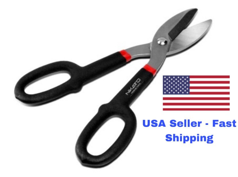 Tin Snips, Forged Carbon Steel, PVC Covered Handle. USA STOCK (Choose Size)