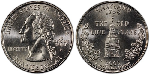 2000 P Maryland State Quarter Cent Coin From US Mint 25 Cents The Old Line 1788 - Picture 5 of 12
