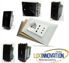 OFFERTA STOCK VIMAR PLANA NERA COMPATIBILE COMPLETA PRESE PULSANTI PLACCHE nero 