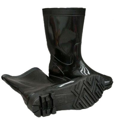 Gumboots Gum Boot Mid Welly Soft AntiSlip PVC Rain Work Classic Waterproof  Black | eBay