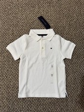 Tommy Hilfiger Boy Short Sleeve The Iconic Polo Shirt White Extra SMALL XS 4-5