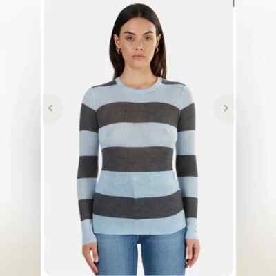 NSF ZULI Sweater Stripes 100% Cashmere COLOR CASTLE/ICELAND Size S