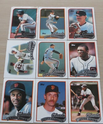 9-1989 Topps Baseball cards set #25 all mix Giants (See Total List below)