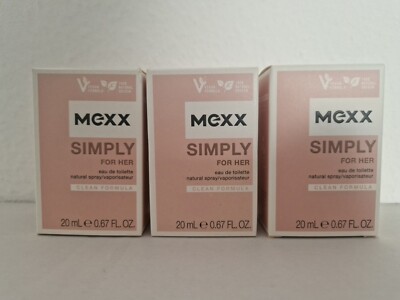 Mexx Eau de Toilette Simply for Her, 3x 20ml, Neu