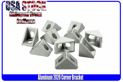 12x 90° 20mm Aluminum Brace/Angle Bracket for 2020 Extrusion
