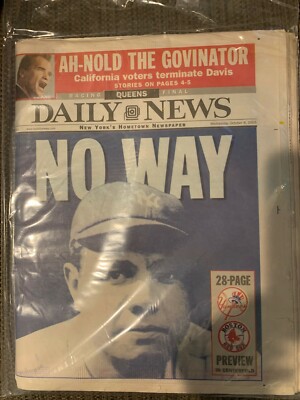 NY Daily News Wed Oct 8 2003 - No Way - Cursed Empire Take Aim at EVIL EMPIRE
