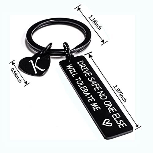 VICKHU Drive Safe Keychain For Boyfriend,26-letter Keychain,gifts For Boyfriend On Birthday Christmas Valentines Day, Black Letter B, Security Keychain. Free Delivery And Returns On Eligible Orders.