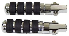 Mid USA 24064 V-Factor Chrome Anti-Vibe Footrests Pegs Harley