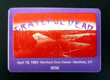 Grateful Dead Backstage Pass Connecticut Hartford CT 4/18/82 4/18/1982 Dead Set