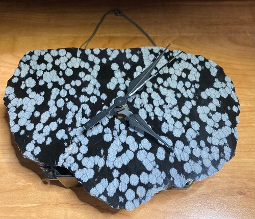 Snowflake Obsidian Battery Powered Clock CAD-84