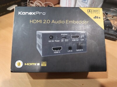 KanexPro HDMI 2.0 Audio Embedder 4K DTS HACOAX4 Blu-ray Laptop TV