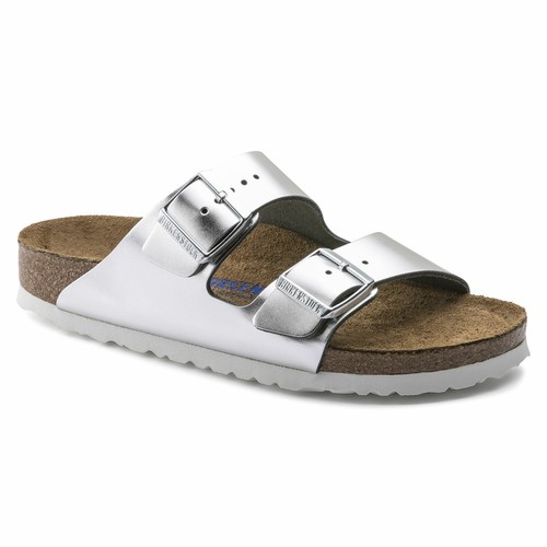 Sandali ciabatte BIRKENSTOCK Arizona Metallic Silver Argento Metallizato  Donna | eBay