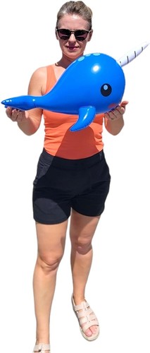 24 Zoll Narwal aufblasbar (blau) aufblasbar Narwal Meeresbewohner Meerestiermotiv - Bild 6 von 8