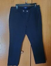 CHAPS Women’s Twill Pants Stretch Cotton Blend 16P.Black