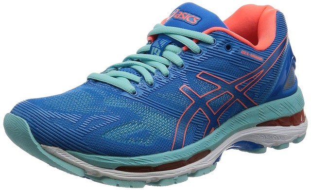 asics running shoes blue and orange