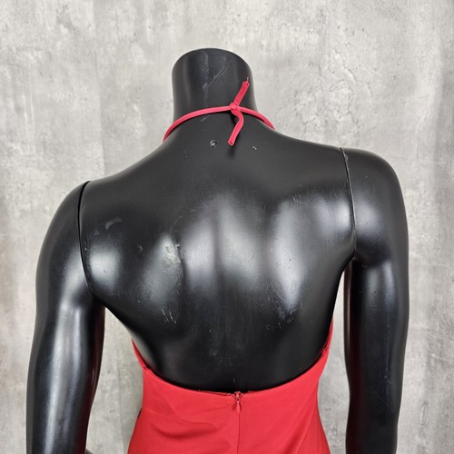 Nicole Bakti Damen S rot High Low Abendkleid Strassbesatz Cutout Event - Bild 9 von 12