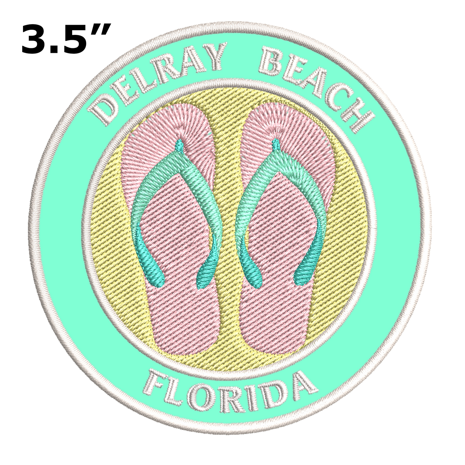 Delray Beach Florida Flip Flops Patch Embroidered DIY Iron-On Applique Bags Fun