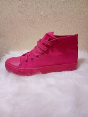 baskets montantes sneakers rose fushia pink 38 7.5 us 5uk neuves - Photo 1/4