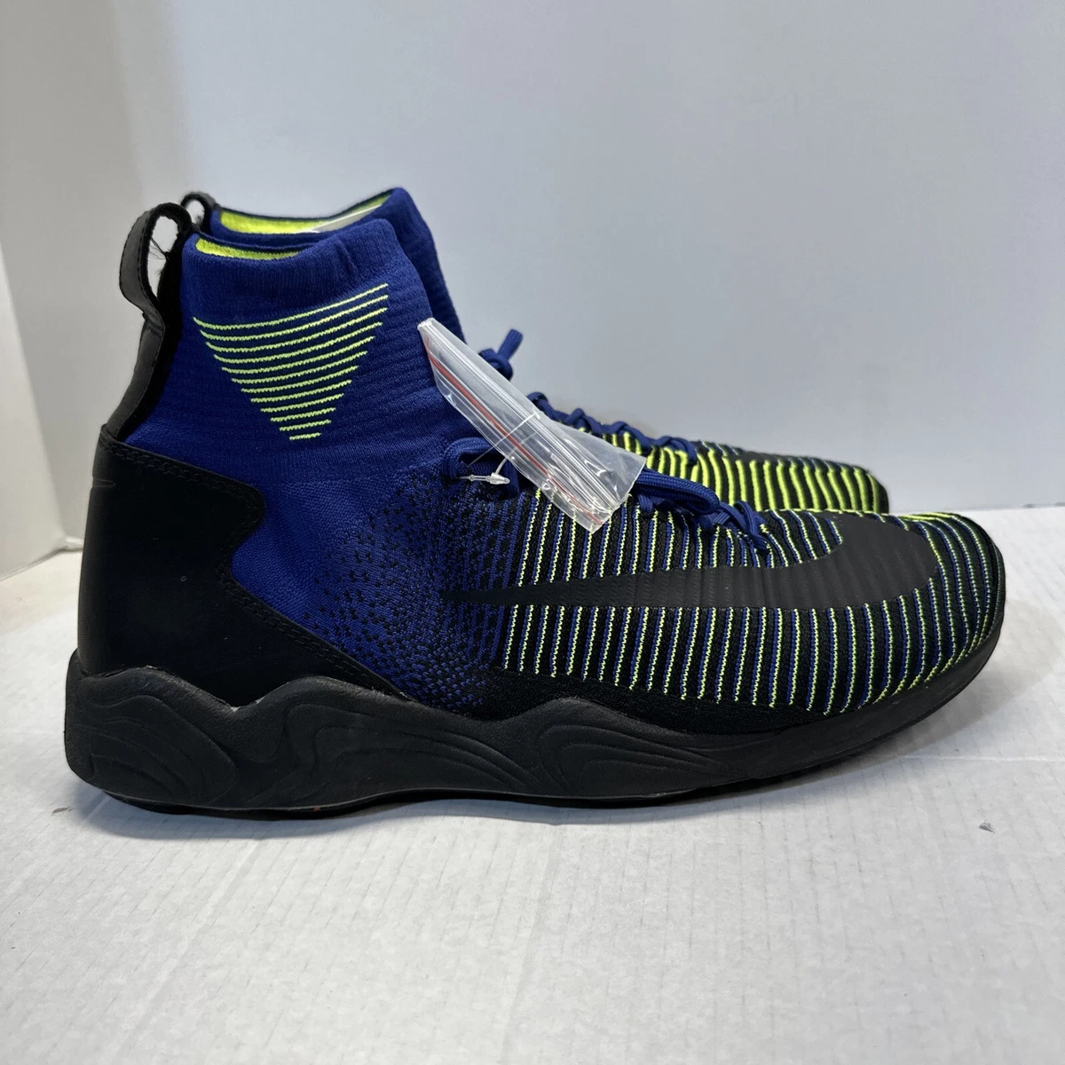 Zoom Mercurial Flyknit \'Deep Royal Blue\'- USED ONCE (No box) Nike Zoom Mercurial 11 Flyknit Black Deep Royal Blue for  main image 4