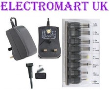 AC DC MAINS POWER SUPPLY ADAPTOR  3V 4.5V 5V 6V 7.5V 9V 12V VOLTS