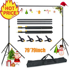 Adjustable Backdrop Stand Background Support System with Carrying Bag 4 Clamps