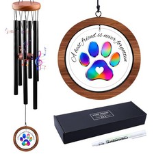 Dog Memorial Wind Chime for Loss of Pet Sympathy Bereavement Gift Colorful Paw