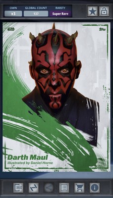 Star Wars Card Trader Stellar Signatures 2025 - Green 500cc Darth Maul