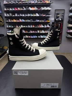 Rick Owens Women's DRKSHDW Embroided Ramones High Top Sneakers Size EU 36 / US 6