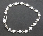 Tiffany & Co. Sterling Silver Heart Link Puffed Heart Charms Bracelet B123
