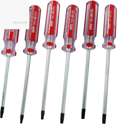 6 Pc Security Torx Screwdriver Set with Magnetic Tip, T10 T15 T20 T25 T27 T30 Cr