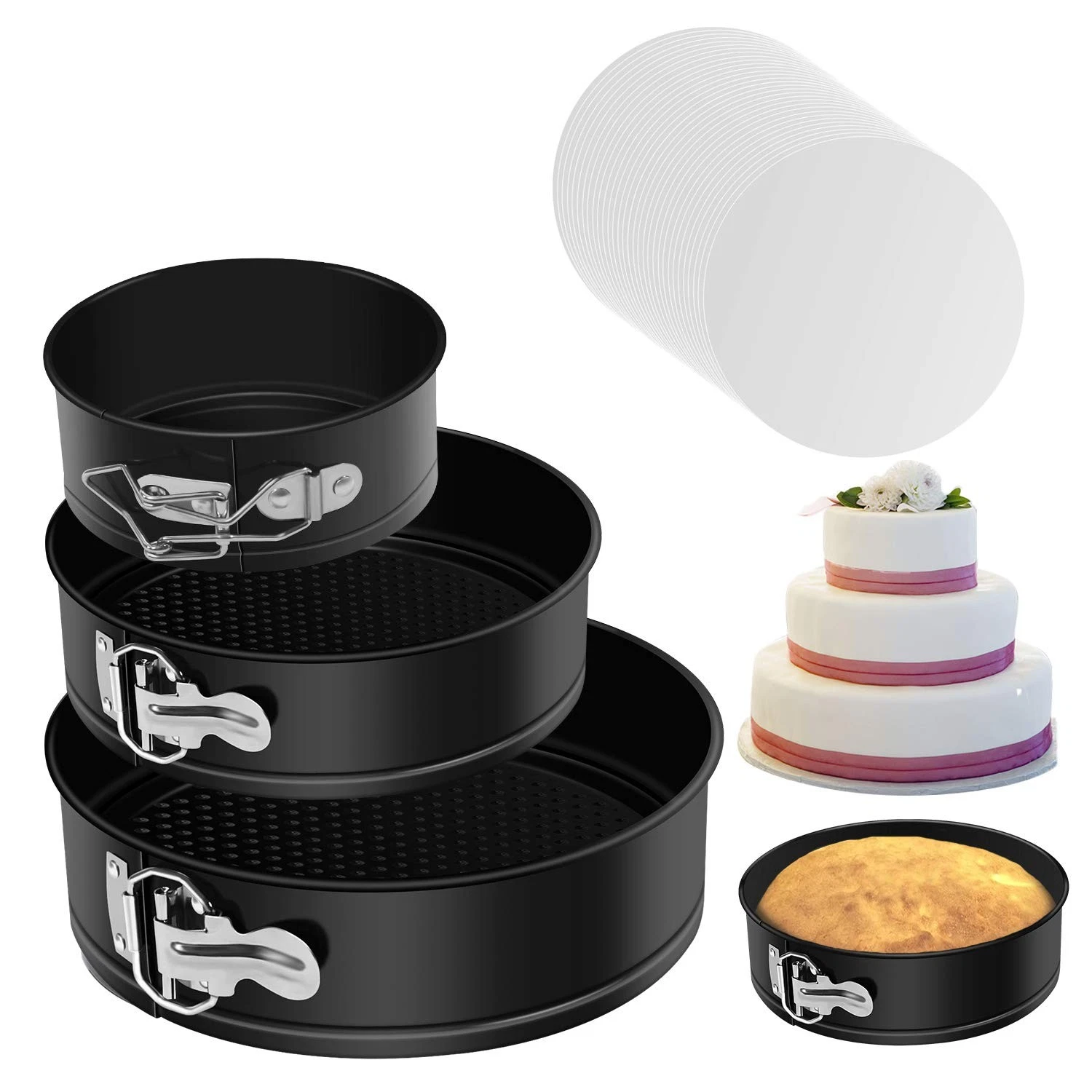 4 7 9 Inch Springform Pan, Non-stick Leakproof Cheesecake Pan, Spring Form Pa...