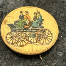 1896 Chicago Illinois Celluloid Pinback Button Montgomery Ward Electric Carriage